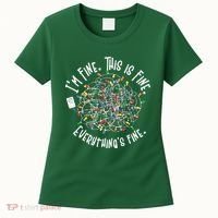 Funny Christmas Problem With Tangled Lights Women's T-Shirt thumb 0
