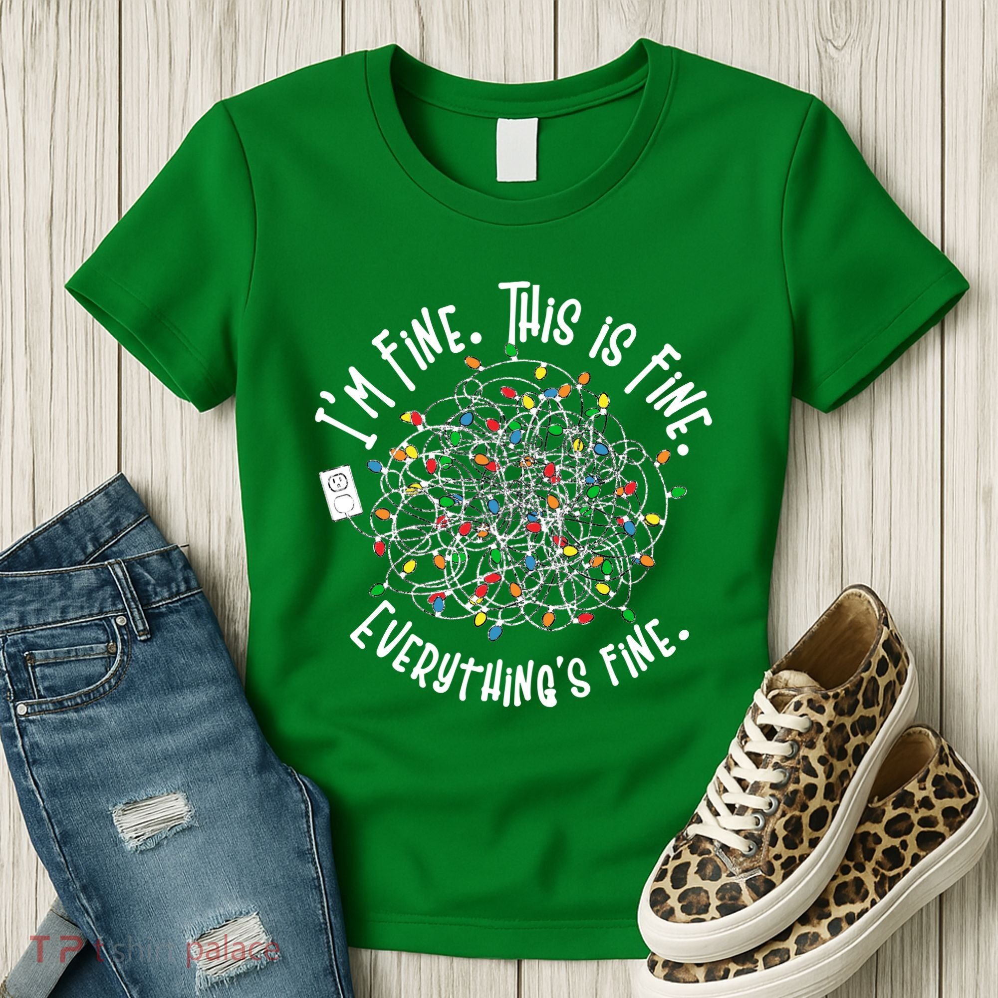 Funny Christmas Problem With Tangled Lights Women's T-Shirt