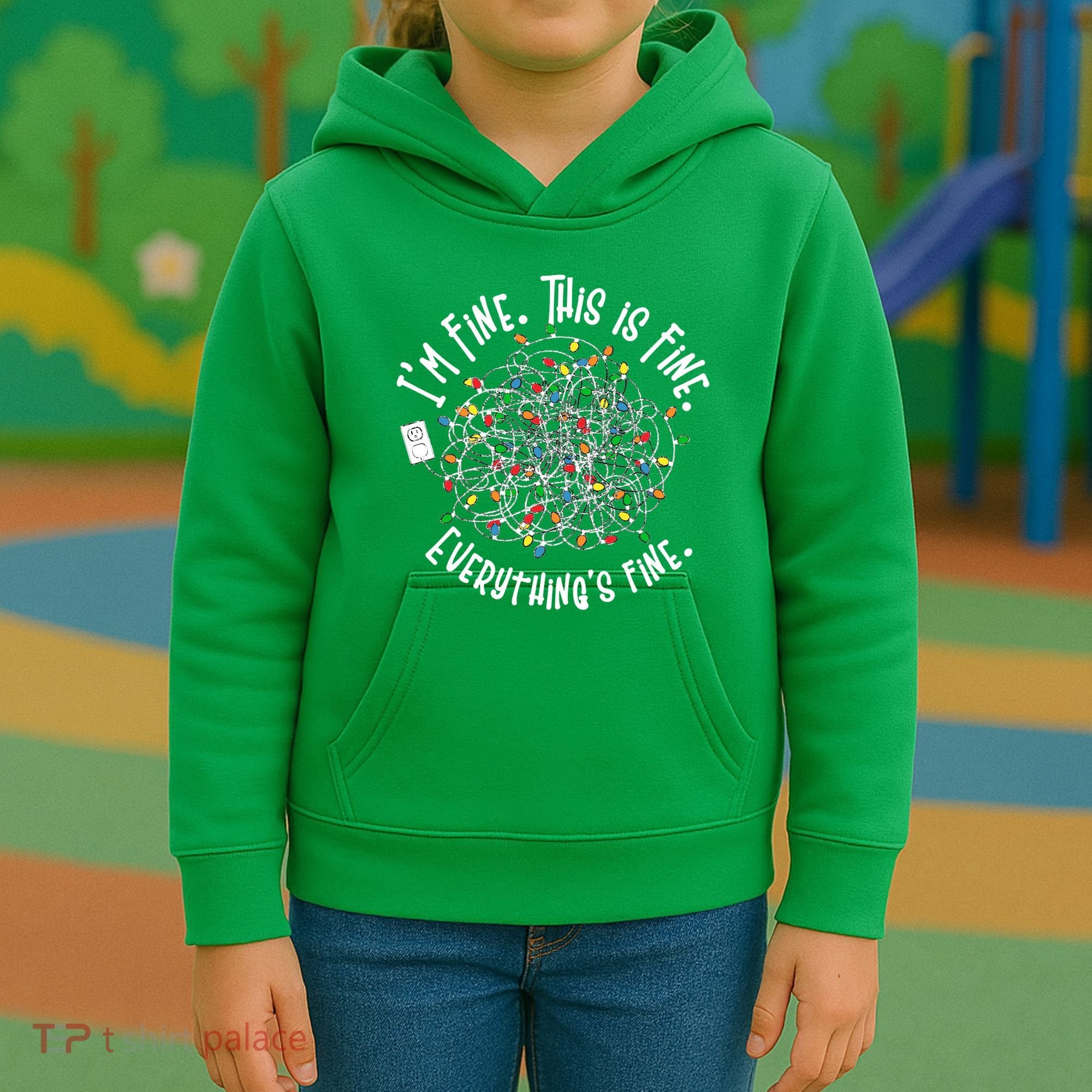 Funny Christmas Problem With Tangled Lights Kids Hoodie