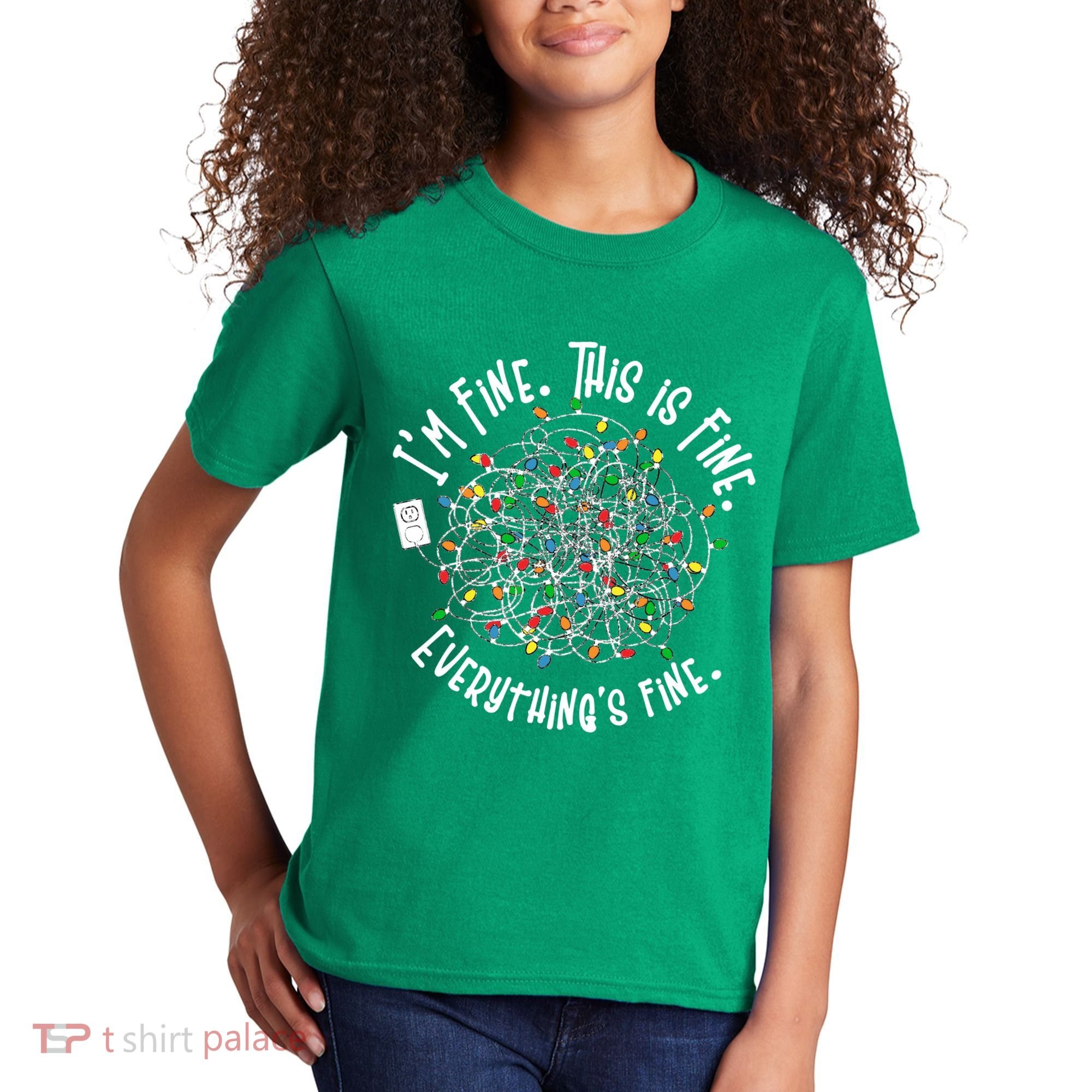 Funny Christmas Problem With Tangled Lights Kids T-Shirt
