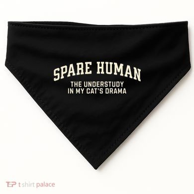 Funny Cat Parent Spare Human Sarcastic USA-Made Doggie Bandana