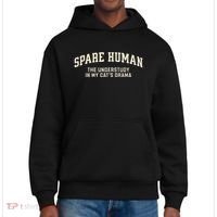 Funny Cat Parent Spare Human Sarcastic District V.I.T. Heavyweight Hoodie thumb 0
