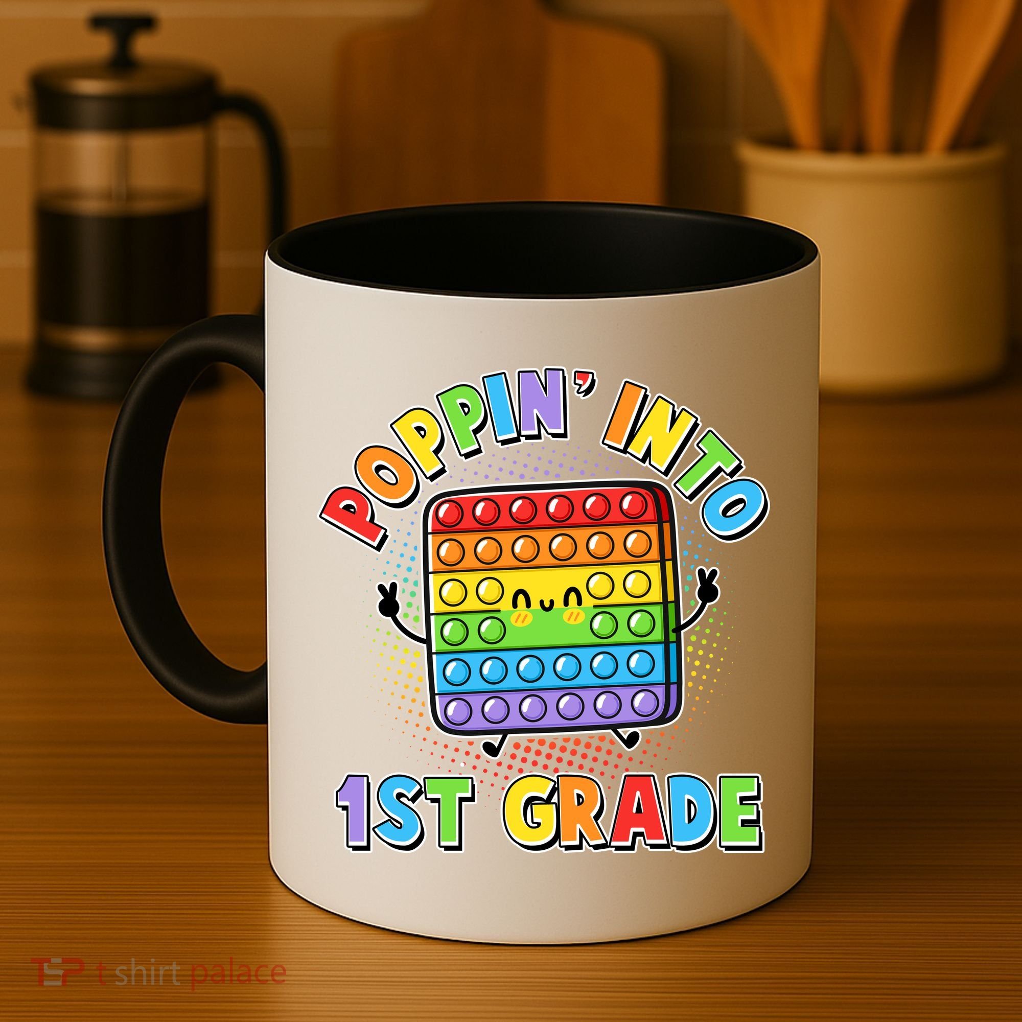 Funny Cute Poppin' Into 1st Grade Fidget Toy Coffee Mug