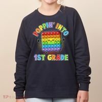 Funny Cute Poppin' Into 1st Grade Fidget Toy Women's Sweatshirt thumb 0