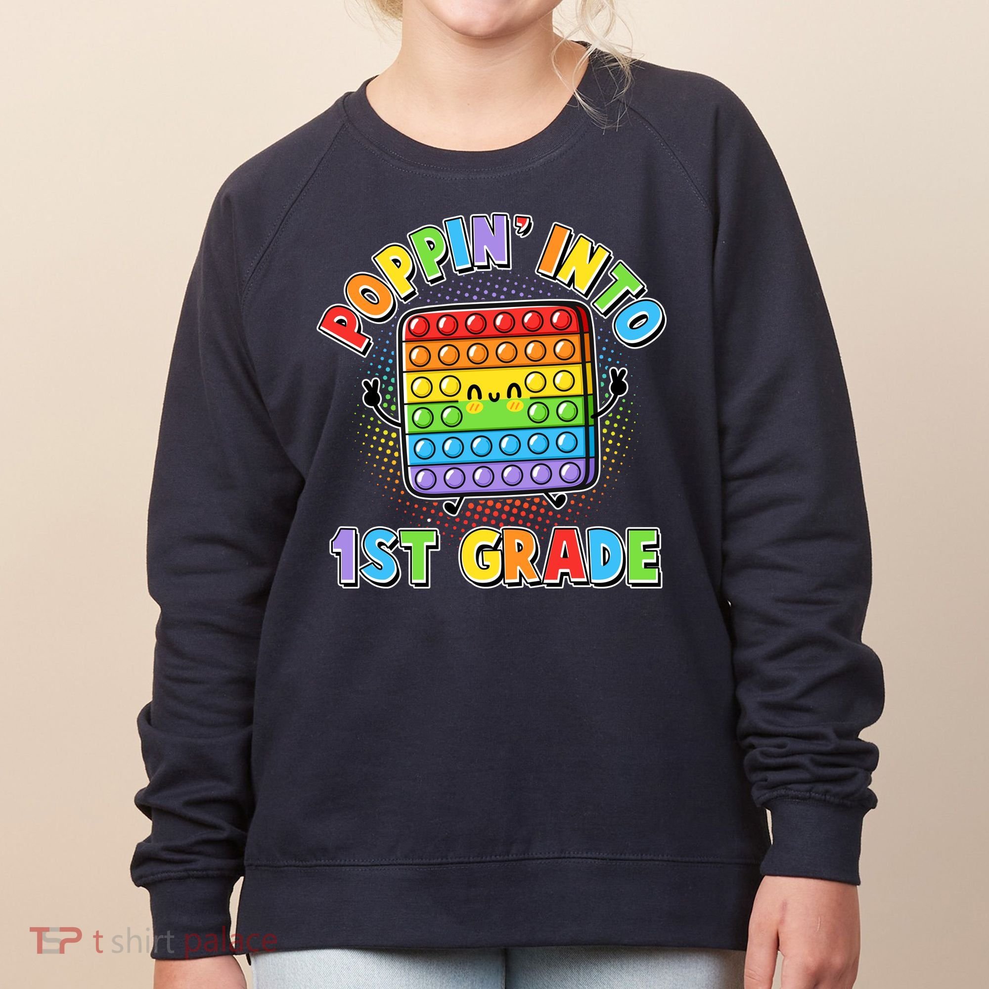 Funny Cute Poppin' Into 1st Grade Fidget Toy Women's Sweatshirt