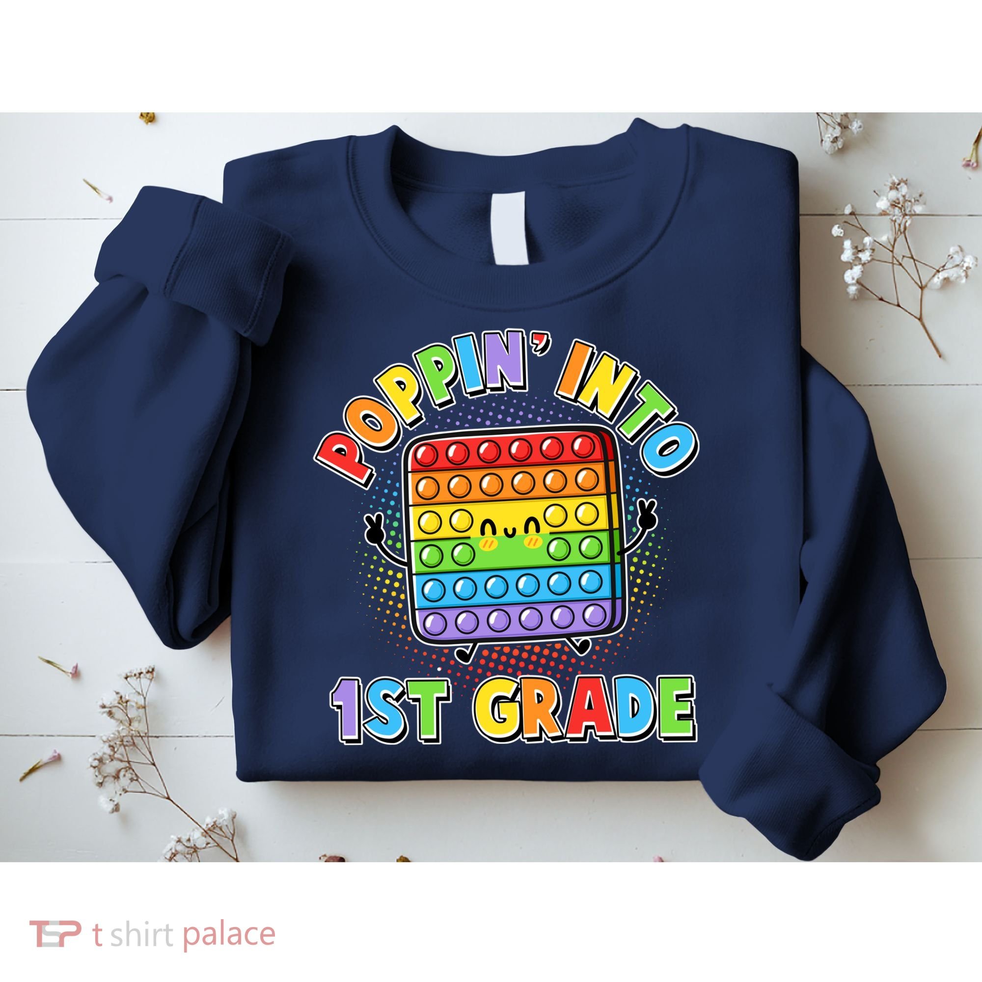 Funny Cute Poppin' Into 1st Grade Fidget Toy Sweatshirt