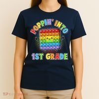 Funny Cute Poppin' Into 1st Grade Fidget Toy T-Shirt thumb 4