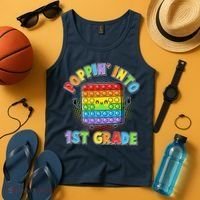 Funny Cute Poppin' Into 1st Grade Fidget Toy Tank Top thumb 4