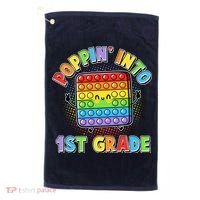 Funny Cute Poppin' Into 1st Grade Fidget Toy Golf Towel thumb 0