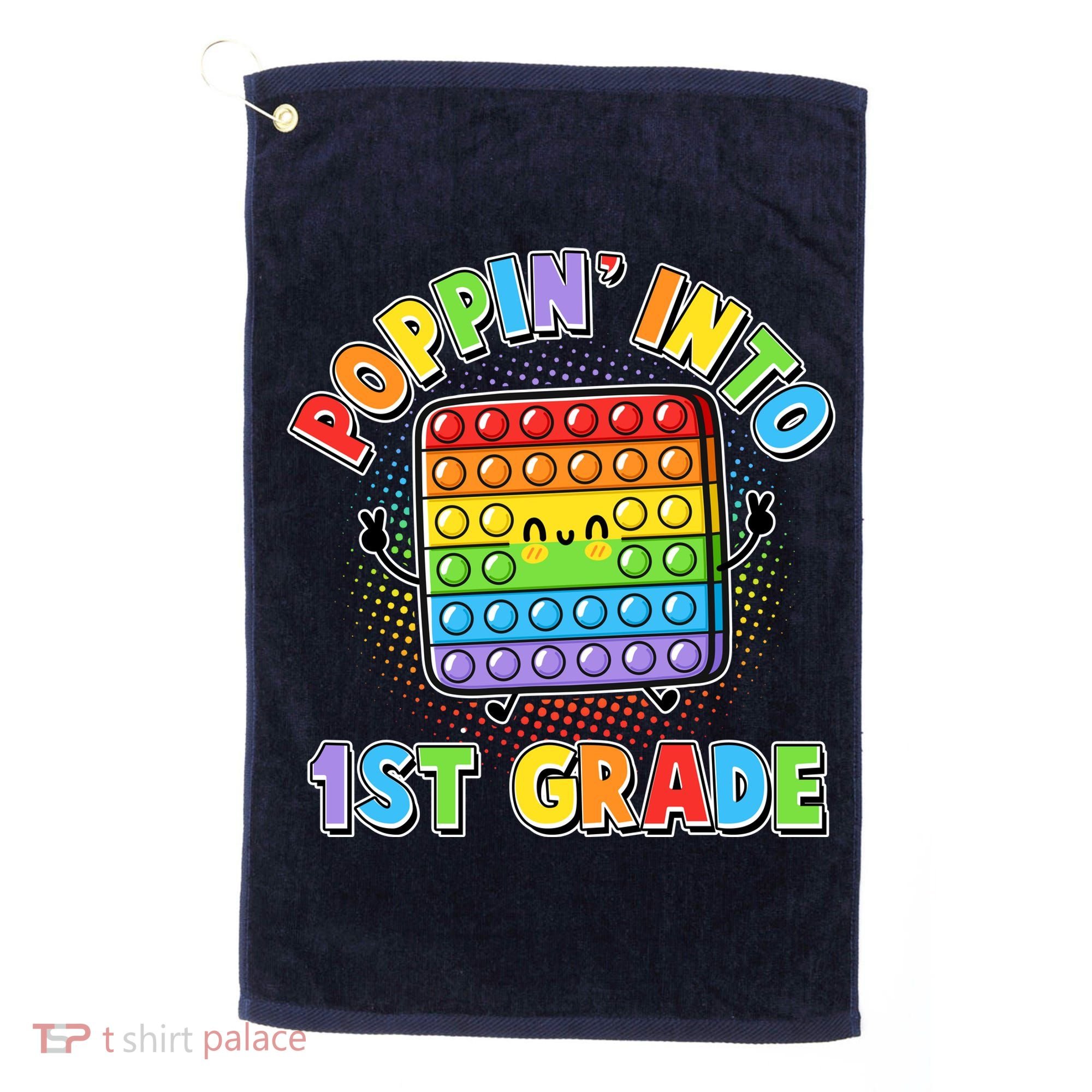 Funny Cute Poppin' Into 1st Grade Fidget Toy Golf Towel