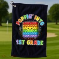 Funny Cute Poppin' Into 1st Grade Fidget Toy Golf Towel thumb 1