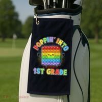 Funny Cute Poppin' Into 1st Grade Fidget Toy Golf Towel thumb 2