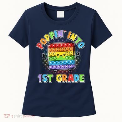 Funny Cute Poppin' Into 1st Grade Fidget Toy Women's T-Shirt