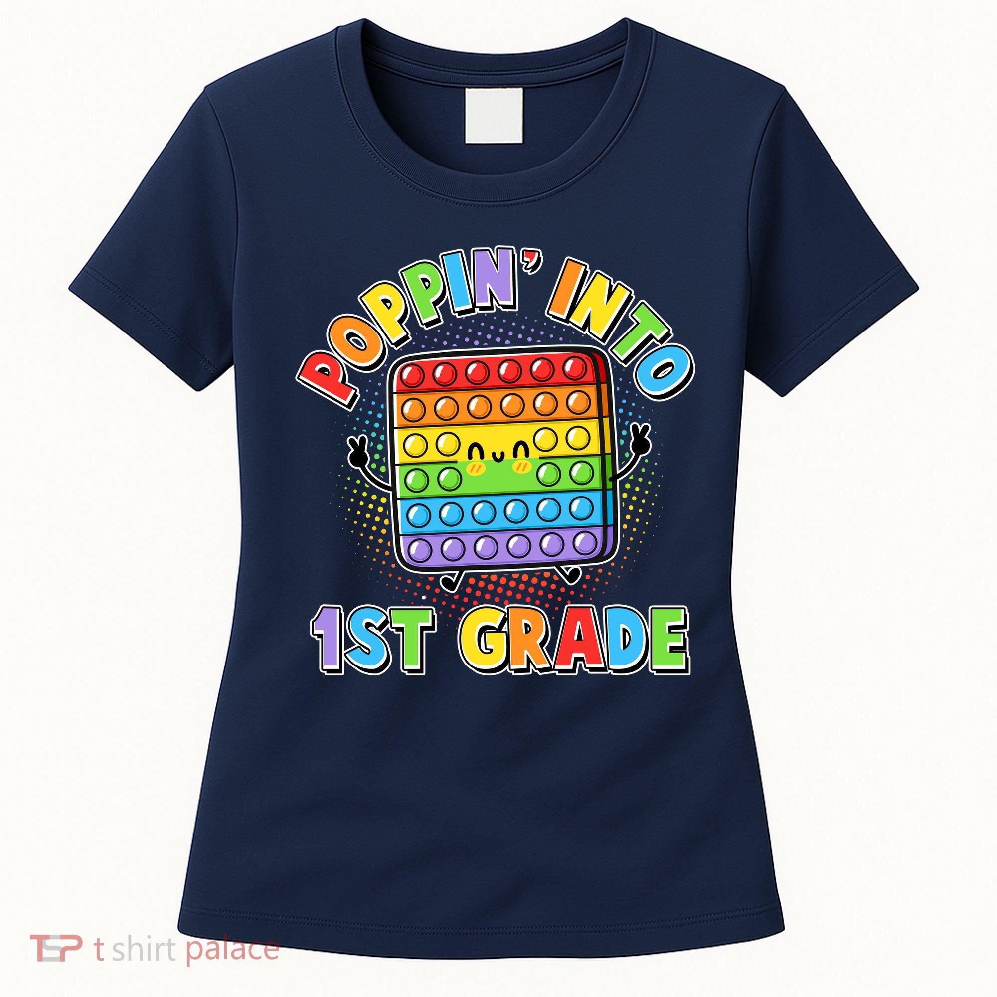 Funny Cute Poppin' Into 1st Grade Fidget Toy Women's T-Shirt