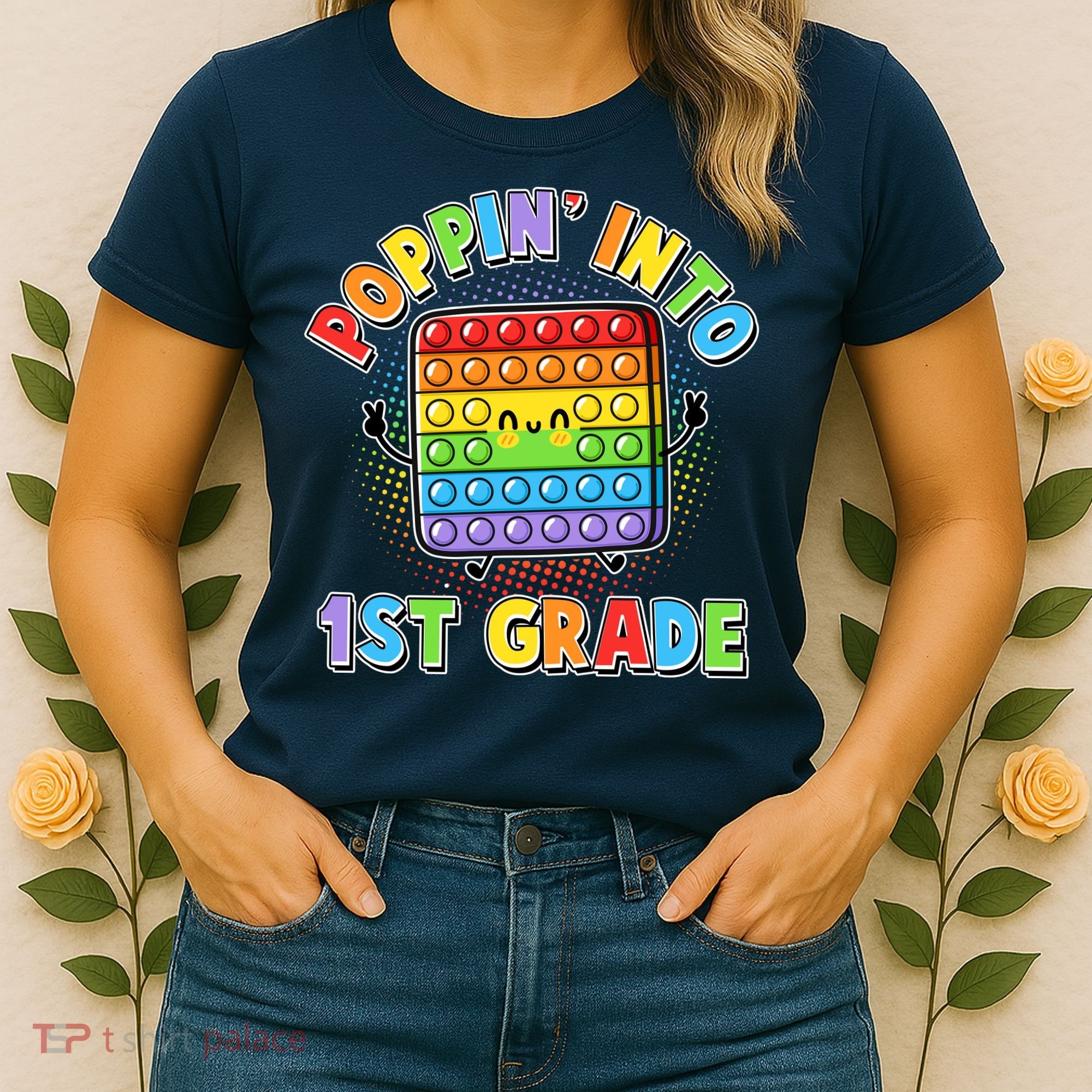 Funny Cute Poppin' Into 1st Grade Fidget Toy Women's T-Shirt