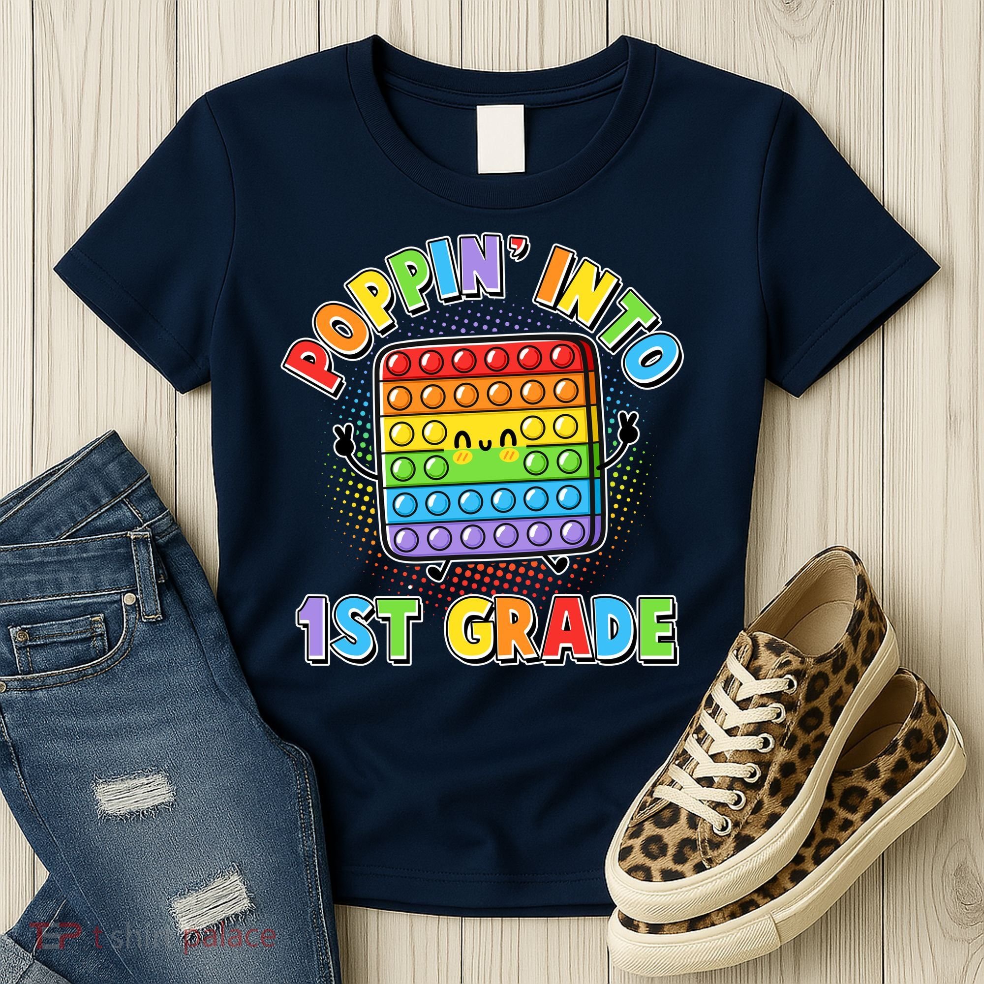 Funny Cute Poppin' Into 1st Grade Fidget Toy Women's T-Shirt