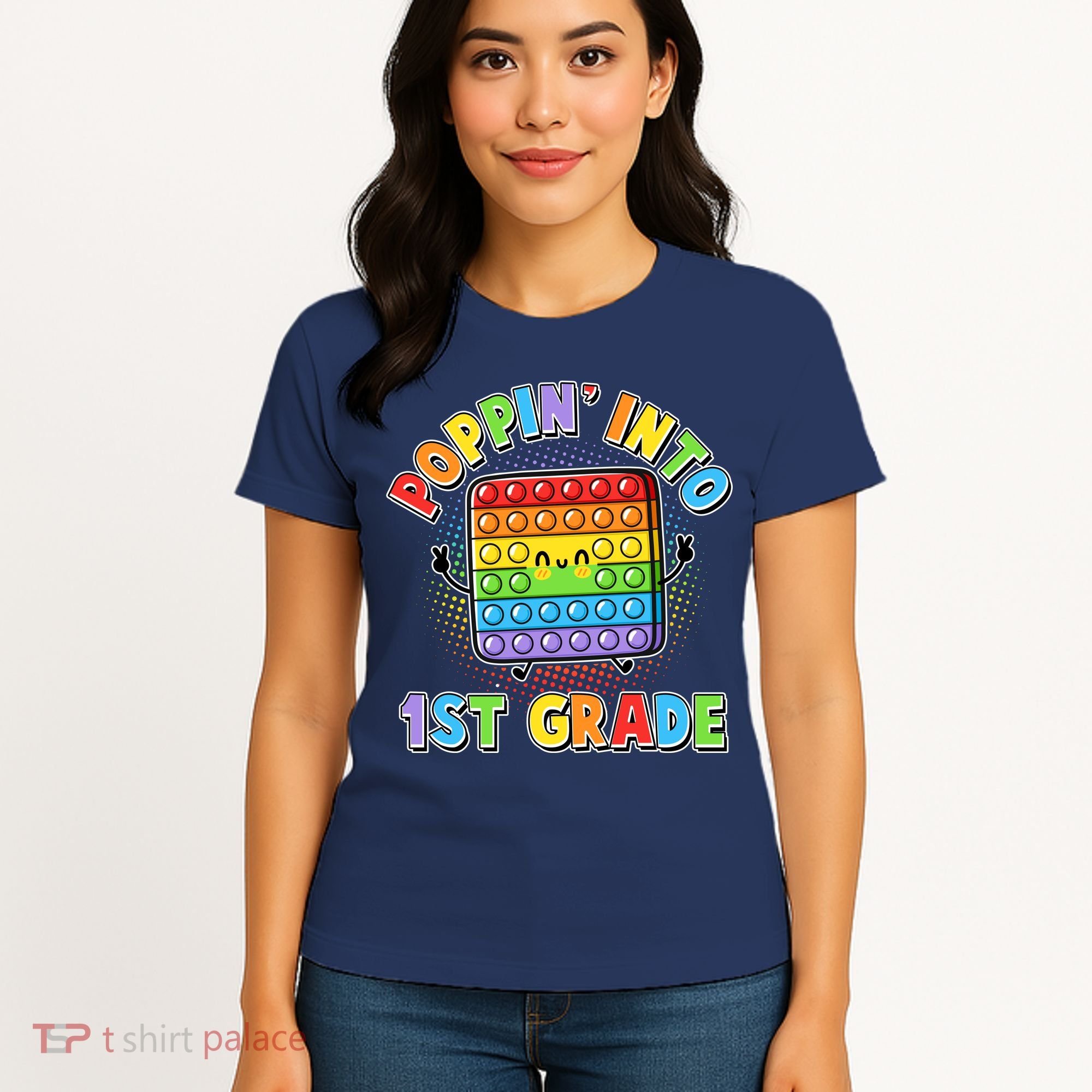 Funny Cute Poppin' Into 1st Grade Fidget Toy Women's T-Shirt