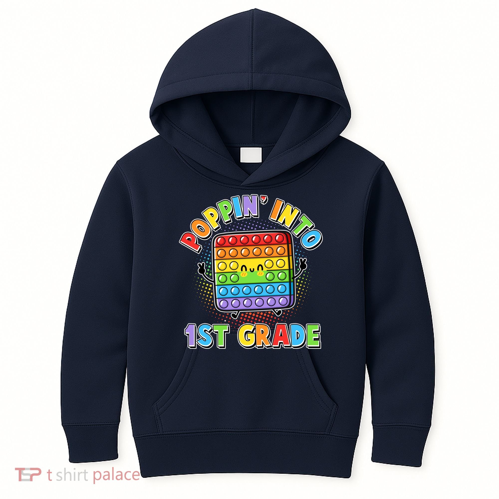 Funny Cute Poppin' Into 1st Grade Fidget Toy Kids Hoodie