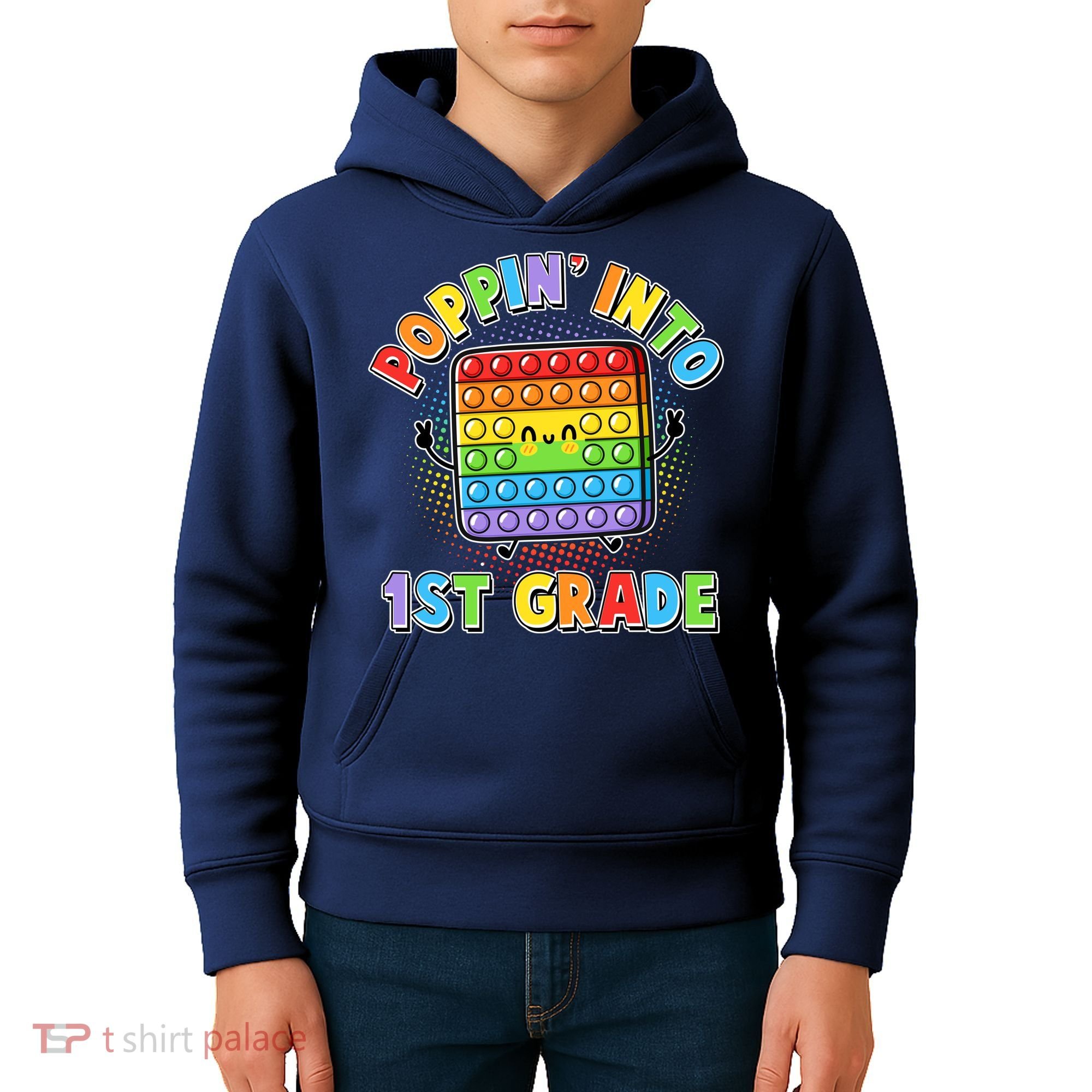 Funny Cute Poppin' Into 1st Grade Fidget Toy Kids Hoodie