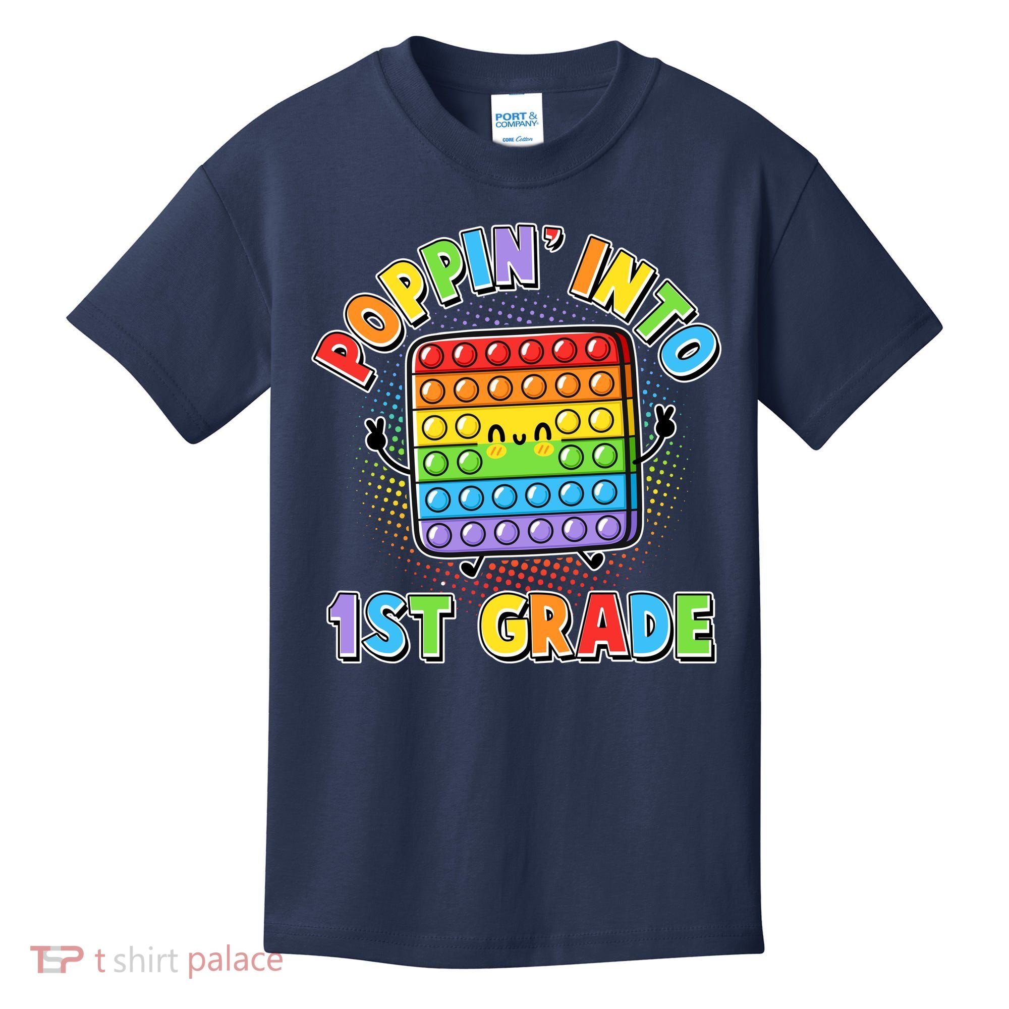 Funny Cute Poppin' Into 1st Grade Fidget Toy Kids T-Shirt