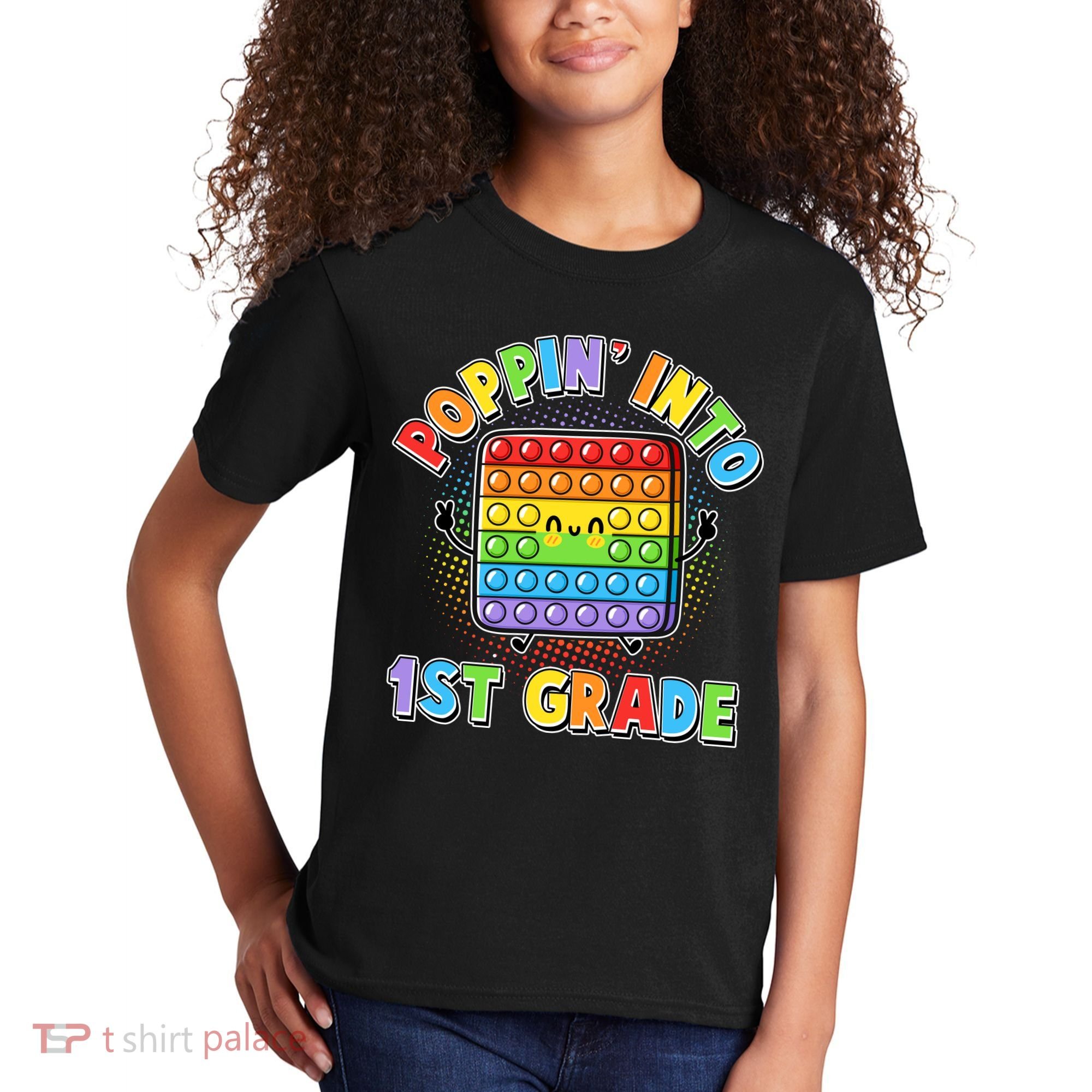 Funny Cute Poppin' Into 1st Grade Fidget Toy Kids T-Shirt