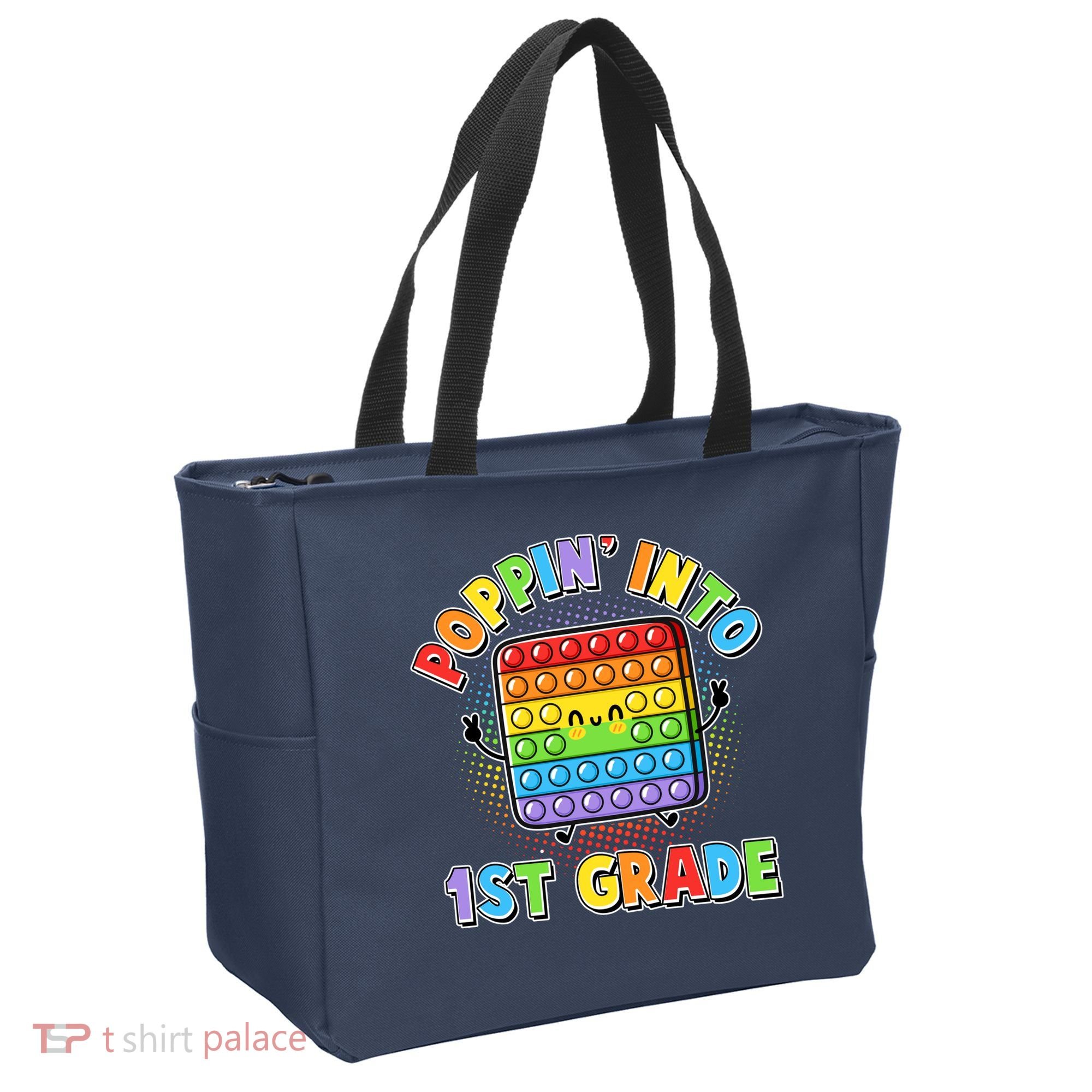 Funny Cute Poppin' Into 1st Grade Fidget Toy Tote Bag