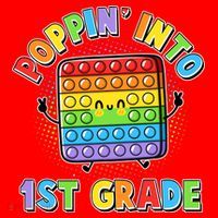 Funny Cute Poppin' Into 1st Grade Fidget Toy Santa Hat thumb 1