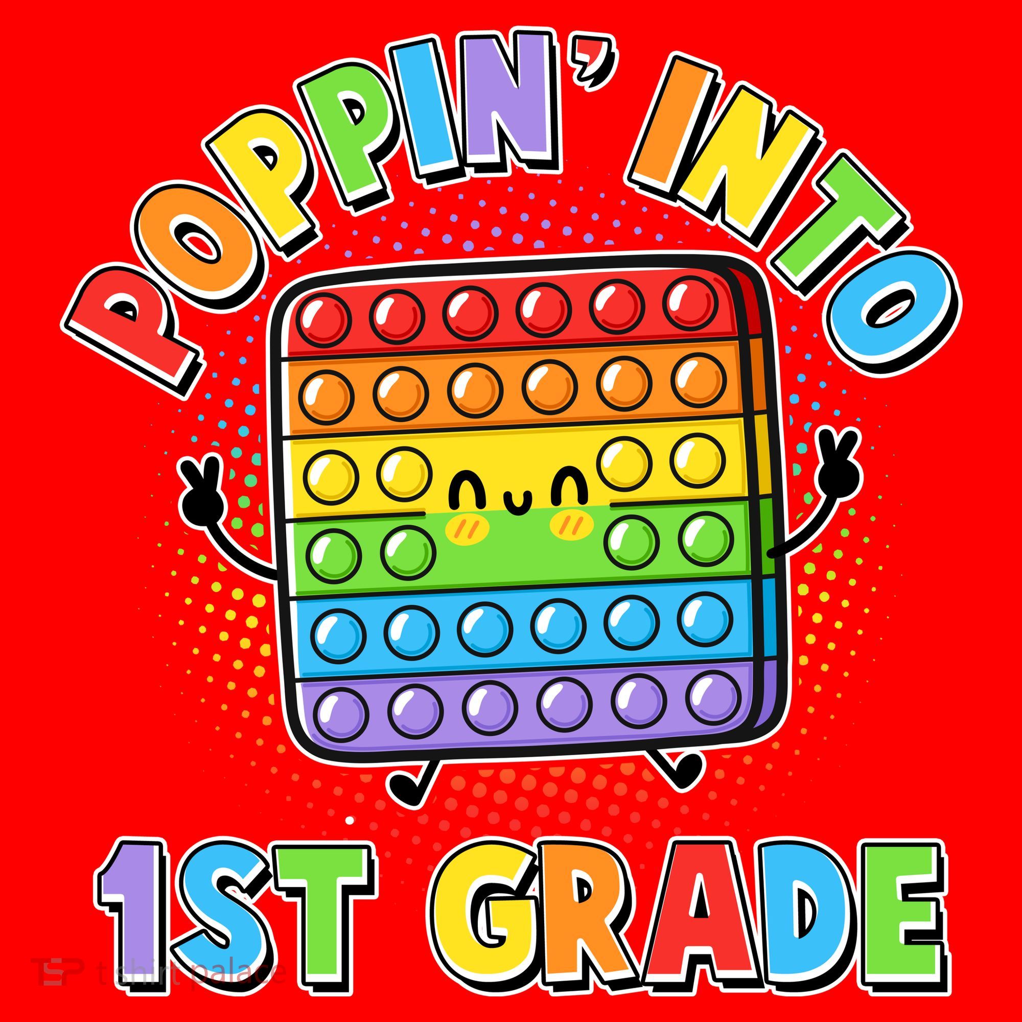 Funny Cute Poppin' Into 1st Grade Fidget Toy Santa Hat