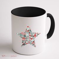 Festive Christmas Pattern Star Coffee Mug thumb 1