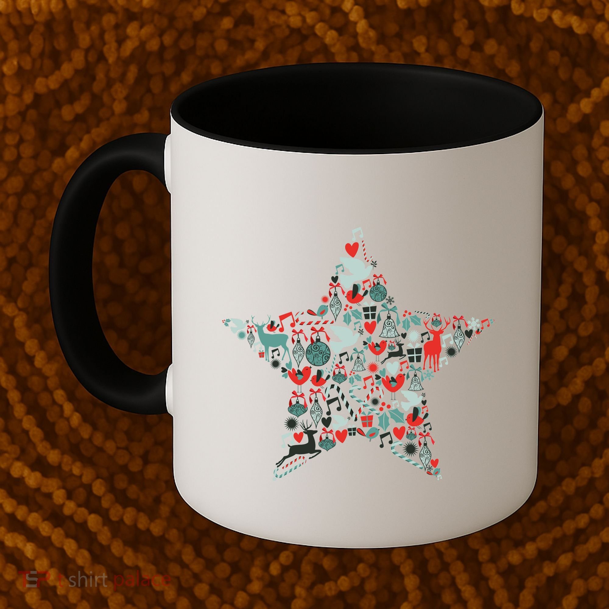 Festive Christmas Pattern Star Coffee Mug