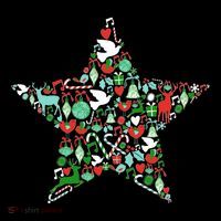 Festive Christmas Pattern Star Ornament thumb 1