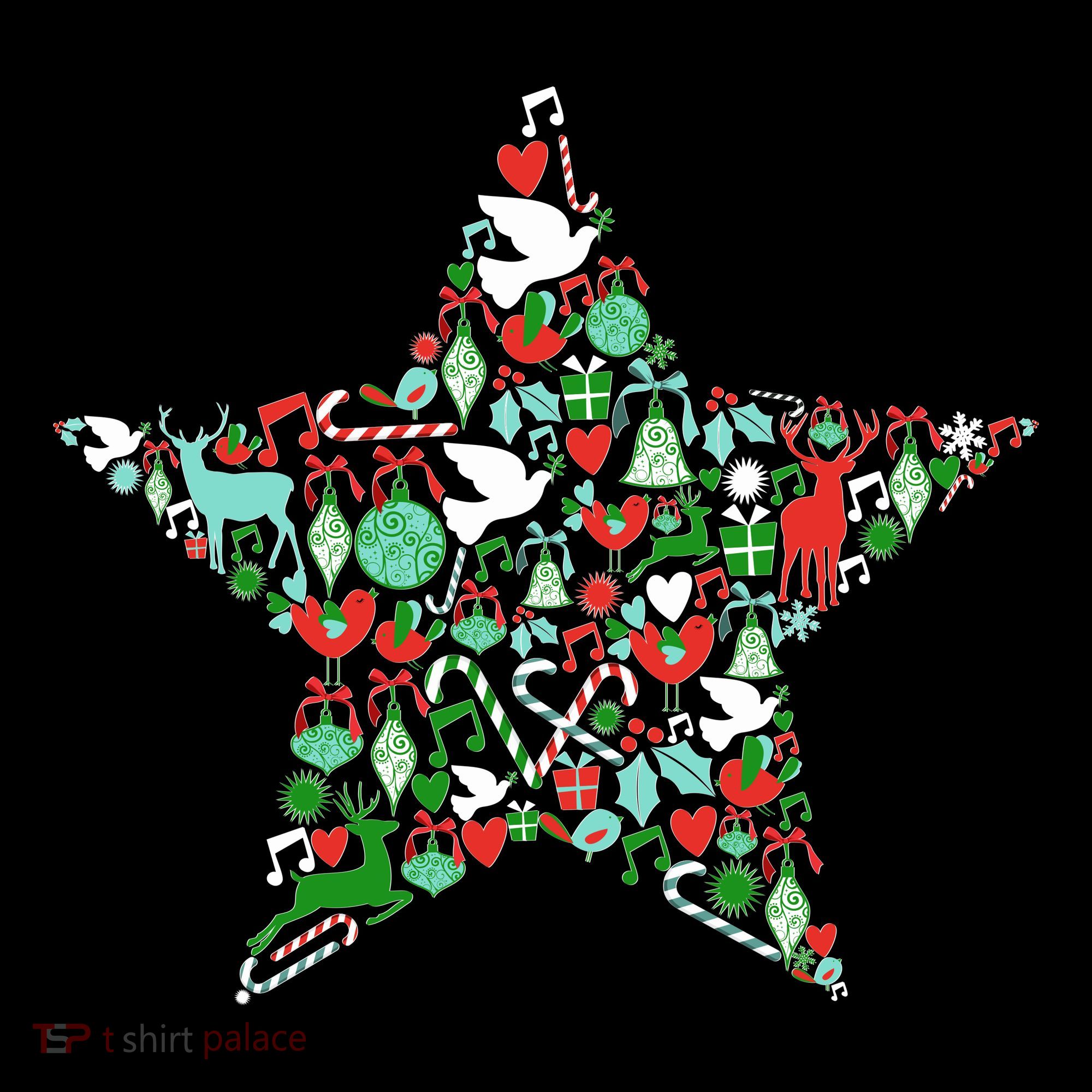 Festive Christmas Pattern Star Ornament
