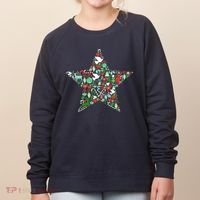 Festive Christmas Pattern Star Women's Sweatshirt thumb 0