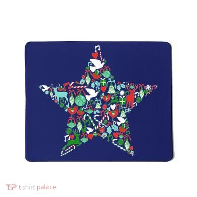 Festive Christmas Pattern Star Mousepad