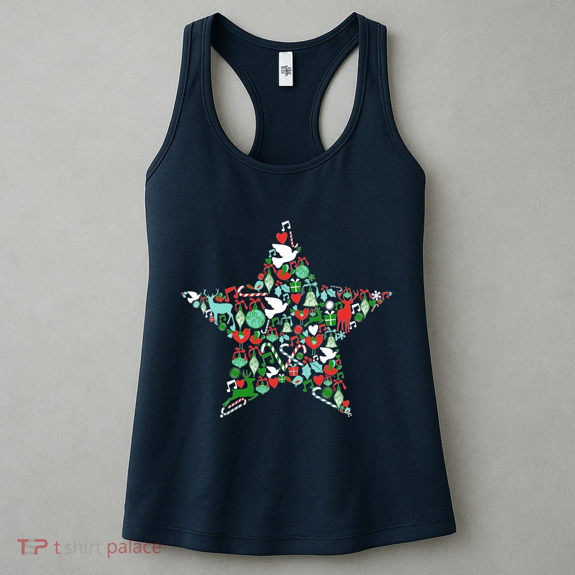 Festive Christmas Pattern Star Women's Tank Top
