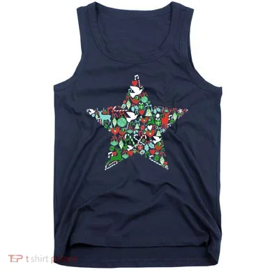 Festive Christmas Pattern Star Tank Top