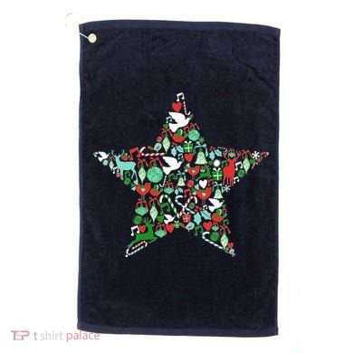 Festive Christmas Pattern Star Golf Towel