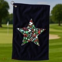 Festive Christmas Pattern Star Golf Towel thumb 1
