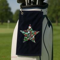 Festive Christmas Pattern Star Golf Towel thumb 2