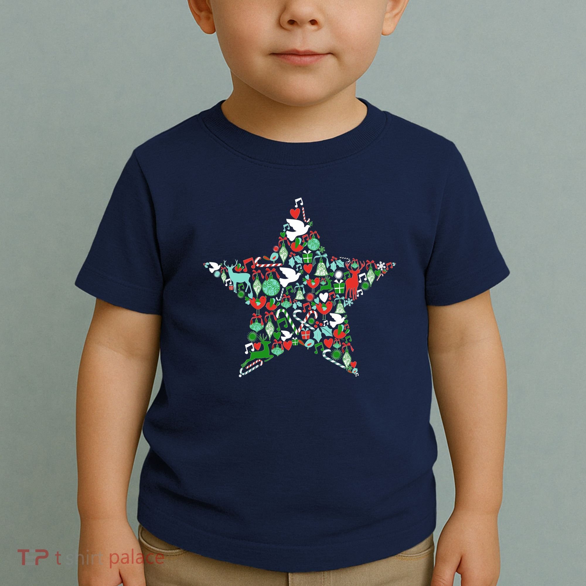 Festive Christmas Pattern Star Toddler T-Shirt