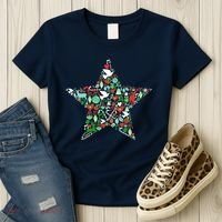 Festive Christmas Pattern Star Women's T-Shirt thumb 3