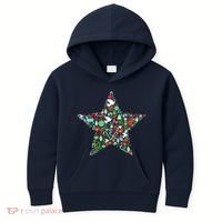 Festive Christmas Pattern Star Kids Hoodie thumb 0