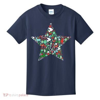 Festive Christmas Pattern Star Kids T-Shirt