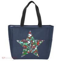 Festive Christmas Pattern Star Tote Bag thumb 0
