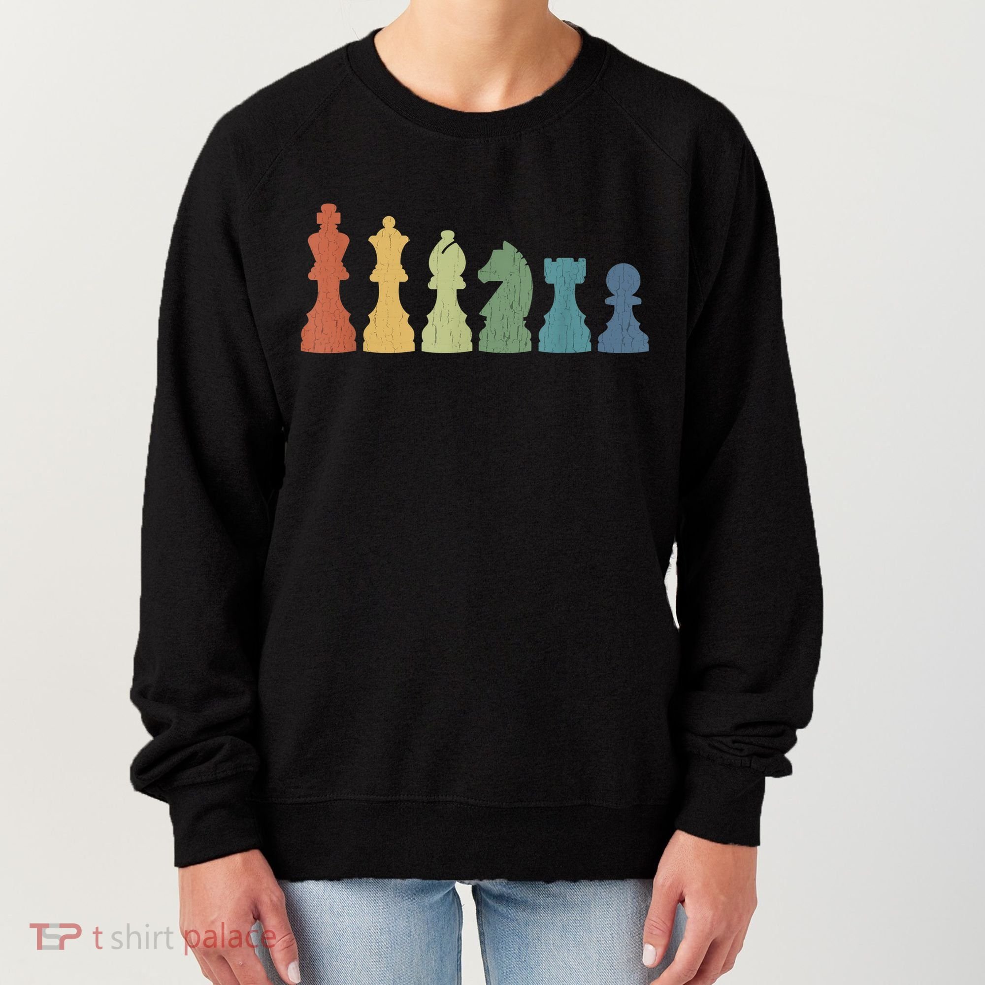 Funny Chess Pieces Board Game Lover Player Themed Chess Gift Women's Sweatshirt