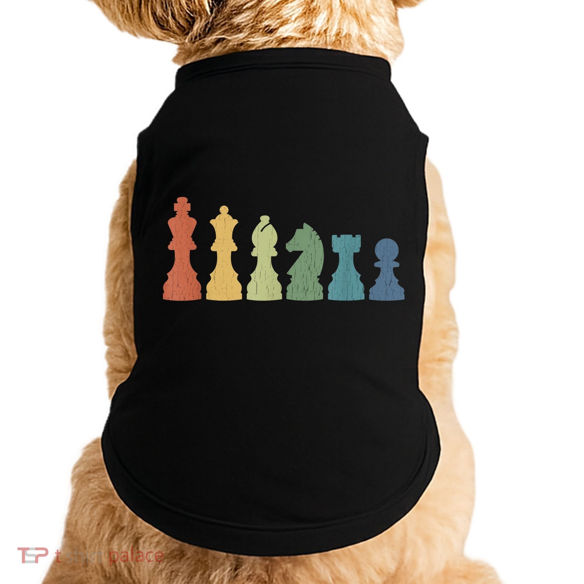 Funny Chess Pieces Board Game Lover Player Themed Chess Gift Doggie Tank