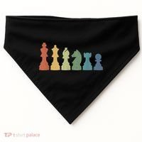 Funny Chess Pieces Board Game Lover Player Themed Chess Gift USA-Made Doggie Bandana thumb 0