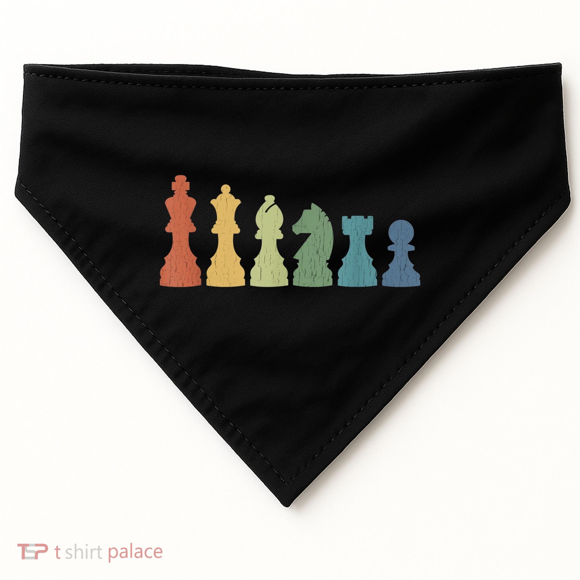 Funny Chess Pieces Board Game Lover Player Themed Chess Gift USA-Made Doggie Bandana