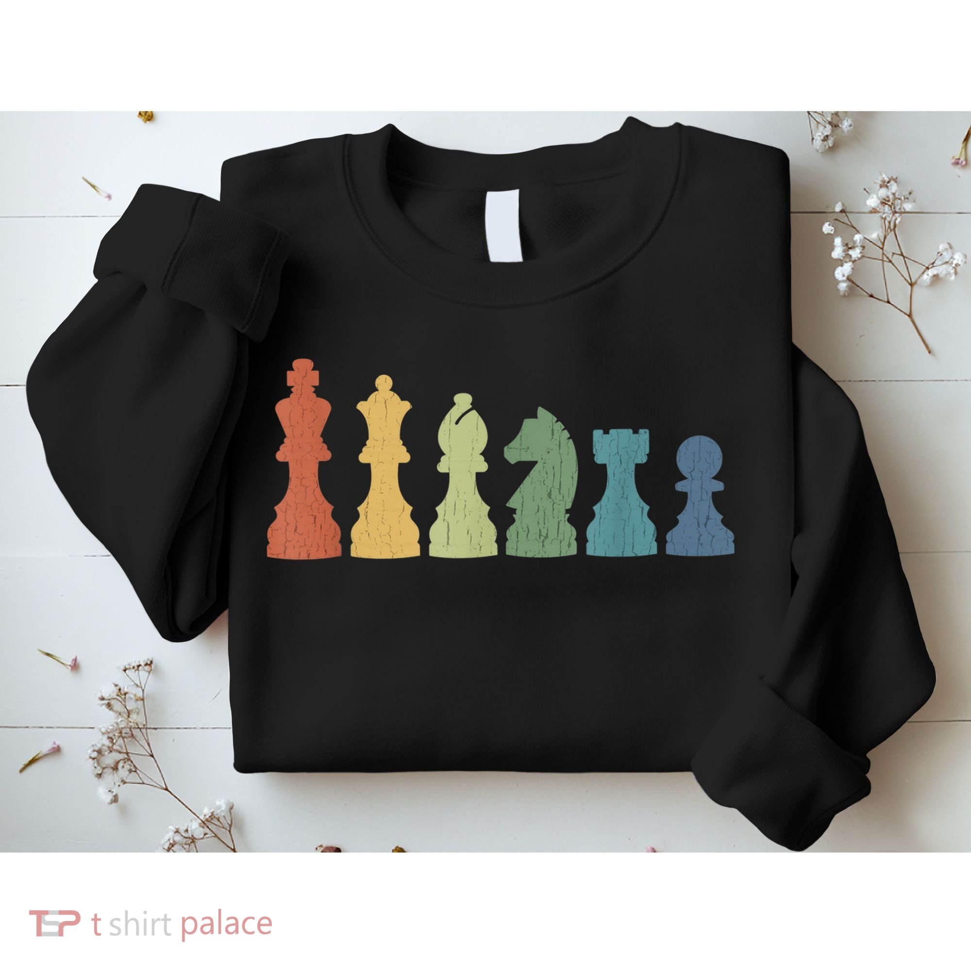 Funny Chess Pieces Board Game Lover Player Themed Chess Gift Sweatshirt