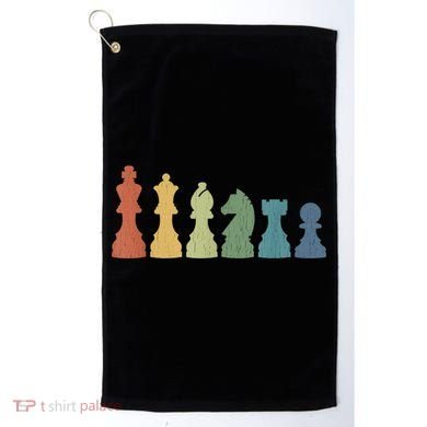 Funny Chess Pieces Board Game Lover Player Themed Chess Gift Golf Towel